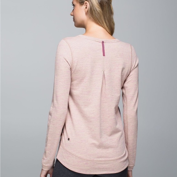 Lululemon Exhalation Pullover II Heathered Marled Mojave Magenta Pink size 6 EUC - Picture 2 of 15